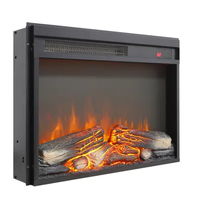 Streamdale Furniture Streamdale 23" Electric Fireplace Insert W/log Set, Remote & Timer In Black
