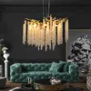 Streamdale Furniture Streamdale 23.6" Modern Pendant Light With Cascading Crystals For Living Spaces