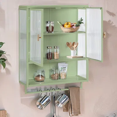 Streamdale Furniture Streamdale 23.62" Glass Doors Modern Two-door Wall Cabinet