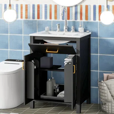 Streamdale Furniture Streamdale 24" Bathroom Vanity Combo With Ceramic Sink