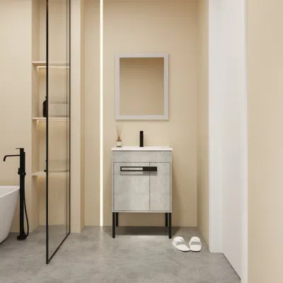 Streamdale Furniture Streamdale 24" Bathroom Vanity, Freestanding Or Floating Optional