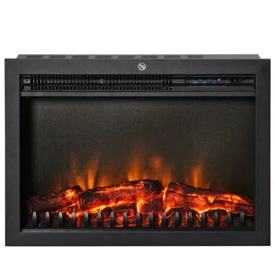 Streamdale Furniture Streamdale 24" Electric Fireplace Insert With Realistic Flame & Remote Control In Black
