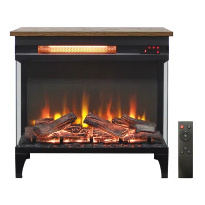 Streamdale Furniture Streamdale 24 Inch Three Sided Glass Electric Fireplace With Feet