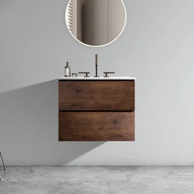 Streamdale Furniture Streamdale 24" Wall Mount Bathroom Vanity With Ceramic Sink