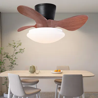 Streamdale Furniture Streamdale 24" Walnut Ceiling Fan With Lights, Remote & Led