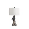 Streamdale Furniture Streamdale 24.75" In Black Bear On A Tree Polyresin Table Lamp In White
