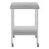 Streamdale Furniture Streamdale 24"x18" Stainless Steel Kitchen Prep Table W/ Shelf & Wheels