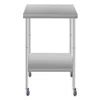 Streamdale Furniture Streamdale 24"x24" Stainless Steel Kitchen Prep Table W/ Shelf & Wheels