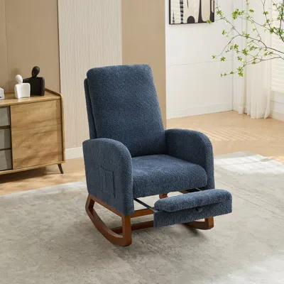 Streamdale Furniture Streamdale 25.4" W Rocking Chair For Nursery In Blue