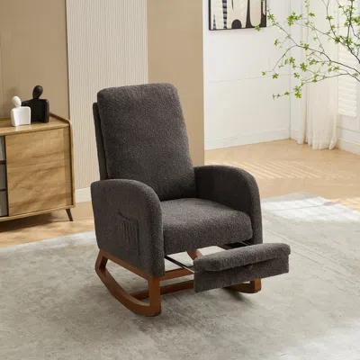 Streamdale Furniture Streamdale 25.4" W Rocking Chair For Nursery In Gray