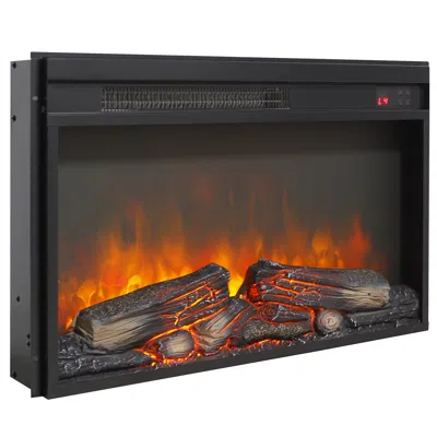 Streamdale Furniture Streamdale 26" Electric Fireplace Insert - Slim Heater, Realistic Flame & Remote In Black