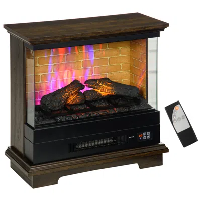 Streamdale Furniture Streamdale 26" Electric Fireplace Stove With Remote Control In Brown