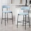 Streamdale Furniture Streamdale 26" Teddy Fabric Bar Stool - Blue