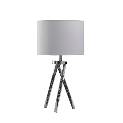 Streamdale Furniture Streamdale 26.25" In Mid Century Birgit Led Acrylic Tapered Legs Silver Metal