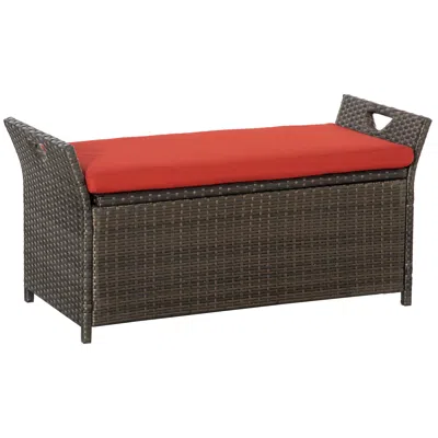 Streamdale Furniture Streamdale 27 Gallon Patio Wicker Storage Bench