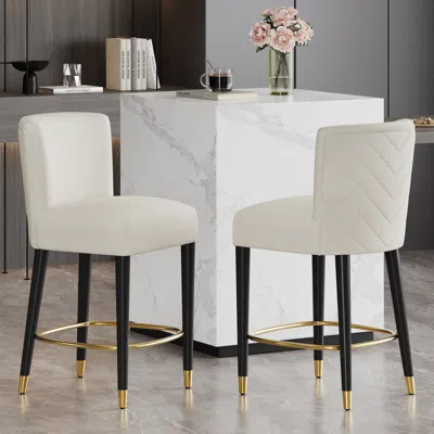Streamdale Furniture Streamdale 27" Modern Counter Stool - Fabric, Footrest