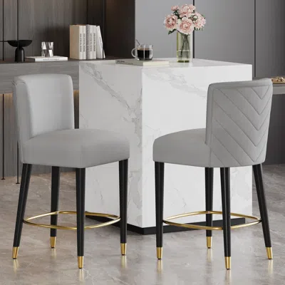 Streamdale Furniture Streamdale 27" Modern Counter Stool - Fabric, Footrest