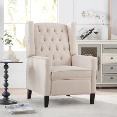 Streamdale Furniture Streamdale 27" Wide Manual Wing Chair Recliner In White