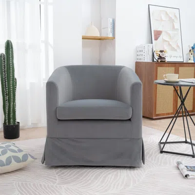 Streamdale Furniture Streamdale 27.36" Wide Swivel Chair In Gray