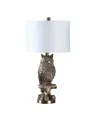 STREAMDALE FURNITURE STREAMDALE 27.5" SILVER OWL ON A BRANCH RESIN TABLE LAMP