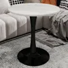 Streamdale Furniture Streamdale 27.6" Black Mid-century Modern Dining Table With White Marble Top