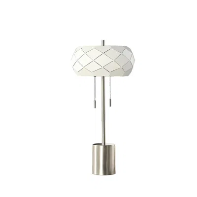 Streamdale Furniture Streamdale 28" In Legeme Mid Century Danish 2-light Steel Pull Chain Table