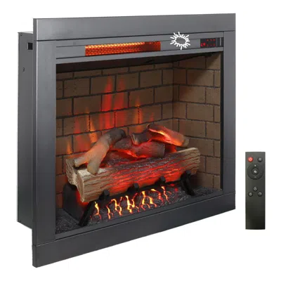 Streamdale Furniture Streamdale 28" Infrared Electric Fireplace With Trim & Sound