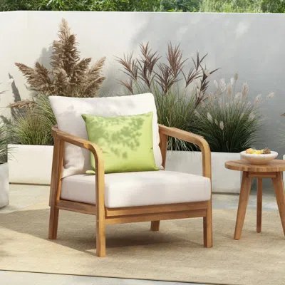 Streamdale Furniture Streamdale 28" Outdoor Lounge Chair - Woven Back, Wood Frame, Cushions