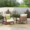 Streamdale Furniture Streamdale 28" Outdoor Lounge Chair - Woven Back, Wood Frame, Cushions