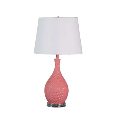 Streamdale Furniture Streamdale 28" Pink Telli Pebble Mid-century Resin Table Lamp
