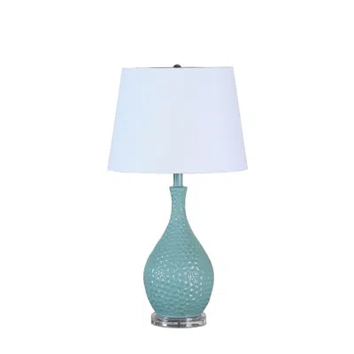 Streamdale Furniture Streamdale 28" Teal Telli Pebble Mid-century Resin Table Lamp