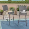 Streamdale Furniture Streamdale 29" Outdoors Pe Rattan Armless Barstools, Set Of 2, Grey