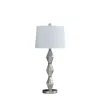Streamdale Furniture Streamdale 29.5" In Emil Moderne Geometric Glass Brushed Silver Table Lamp
