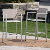 Streamdale Furniture Streamdale 29.50" Barstools With Silver Rust-proof Aluminum Frame, Grey Mesh, Set Of 2