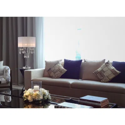 Streamdale Furniture Streamdale 29.5"h White/chrome Crystal Inspired Table Lamp (1 Piece)