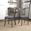 Streamdale Furniture Streamdale 2pc Modern X-back Dining Chairs, Upholstered Fabric