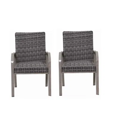 Streamdale Furniture Streamdale 2pc Outdoor Dining Chair, Hand-painted Frame, Cotton Seat For Garden