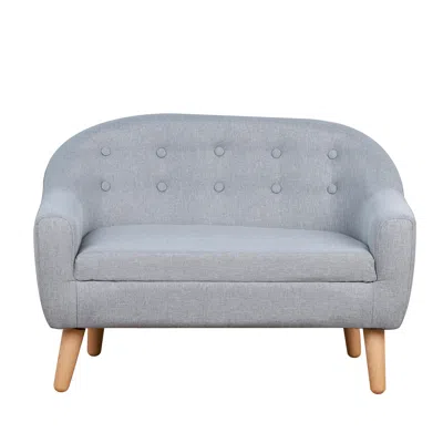 Streamdale Furniture Streamdale 2-seat Kids Sofa Linen Fabric And Wooden Frame Sofa For Kids And Toddlers Ages 3-7