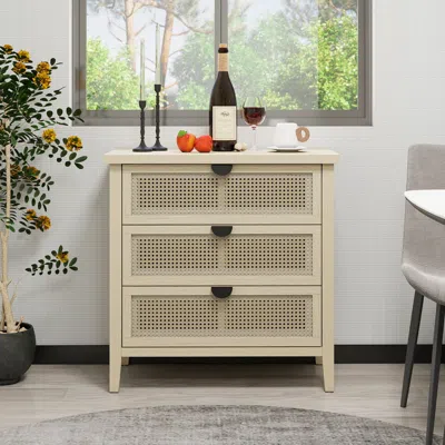 Streamdale Furniture Streamdale 3 Drawer Cabinet, American Furniture,suitable For Bedroom, Living Room, Study