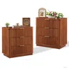 Streamdale Furniture Streamdale 3 Drawer Dresser Set - Modern Wave Design - Walnut