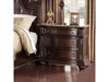 Streamdale Furniture Streamdale 3-drawer Nightstand With Marble Top In Rich Brown Cherry Finish