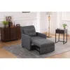 Streamdale Furniture Streamdale 3-in-1 Convertible Sleeper Chair Bed - Linen Grey In Gray