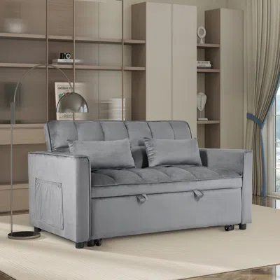 Streamdale Furniture Streamdale 3-in-1 Convertible Sofa Bed - Light Gray