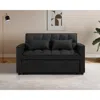 Streamdale Furniture Streamdale 3-in-1 Convertible Sofa Bed - Suede Sleeper Couch For Small Spaces In Black