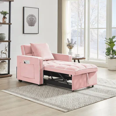 Streamdale Furniture Streamdale 3-in-1 Folding Sofa Bed Chair (pink)