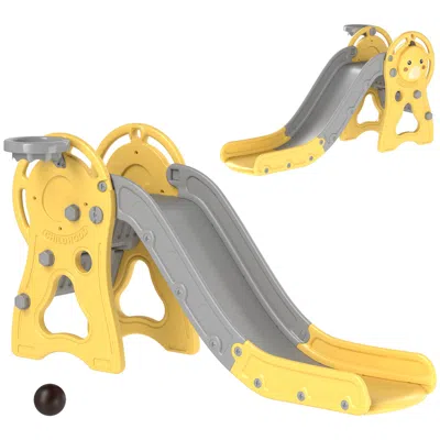 Streamdale Furniture Streamdale 3-in-1 Toddler Slide With Climber, Hoop, And Duck Pattern