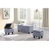 Streamdale Furniture Streamdale 3-in-1 Tufted Linen Ottoman Bench - 250 Lbs Capacity