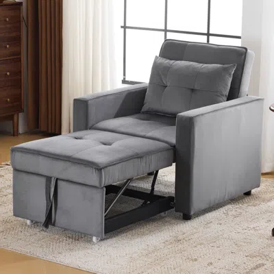 Streamdale Furniture Streamdale 3-in-1 Velvet Convertible Sleeper Sofa Bed W/ Pillow