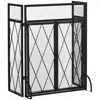 Streamdale Furniture Streamdale 3-panel Folding Fireplace Screen, 47" X 31", Steel, Black