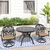 Streamdale Furniture Streamdale 3-piece Set Of All-weather Cast Aluminum Dining Furniture Set With Black Frame